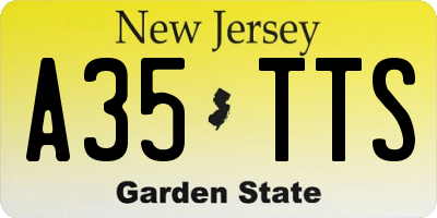 NJ license plate A35TTS
