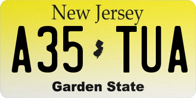 NJ license plate A35TUA
