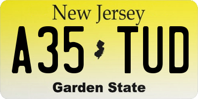 NJ license plate A35TUD