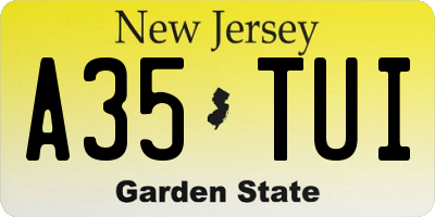 NJ license plate A35TUI