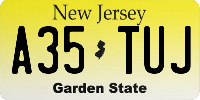 NJ license plate A35TUJ