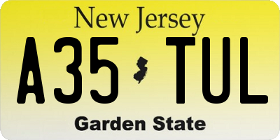 NJ license plate A35TUL