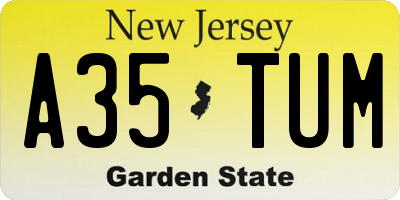 NJ license plate A35TUM
