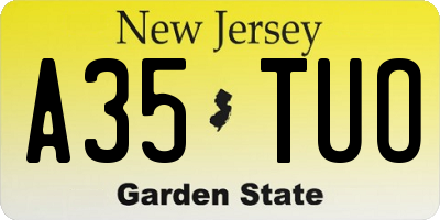 NJ license plate A35TUO