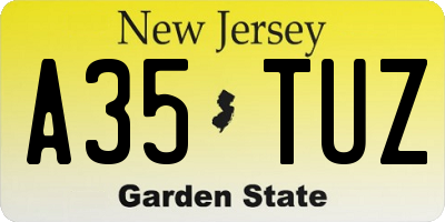 NJ license plate A35TUZ