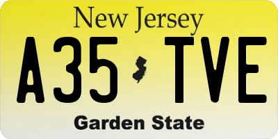 NJ license plate A35TVE