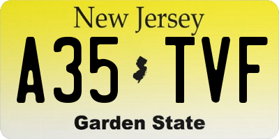 NJ license plate A35TVF