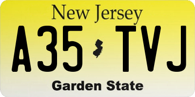 NJ license plate A35TVJ