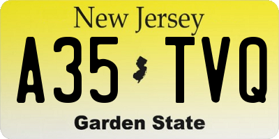 NJ license plate A35TVQ