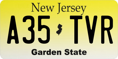 NJ license plate A35TVR