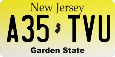 NJ license plate A35TVU