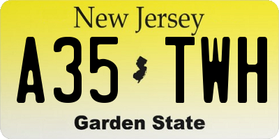 NJ license plate A35TWH