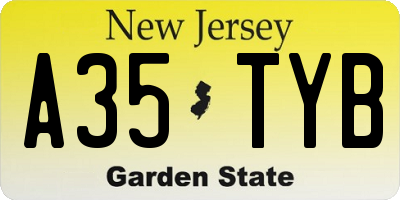 NJ license plate A35TYB