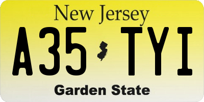 NJ license plate A35TYI