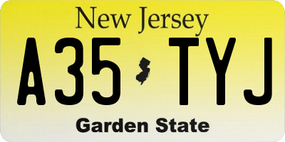 NJ license plate A35TYJ