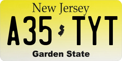 NJ license plate A35TYT