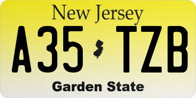 NJ license plate A35TZB