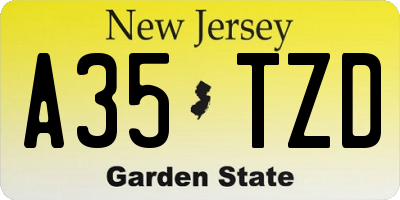 NJ license plate A35TZD