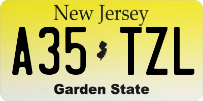 NJ license plate A35TZL
