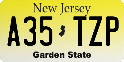 NJ license plate A35TZP