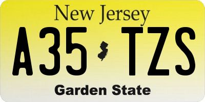 NJ license plate A35TZS
