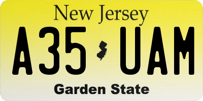 NJ license plate A35UAM