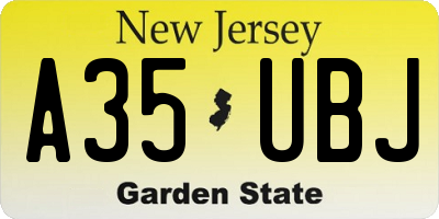 NJ license plate A35UBJ
