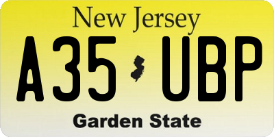 NJ license plate A35UBP
