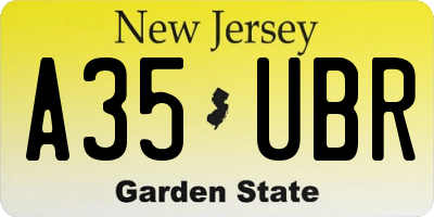 NJ license plate A35UBR