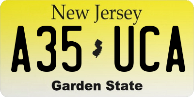 NJ license plate A35UCA