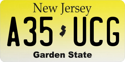 NJ license plate A35UCG
