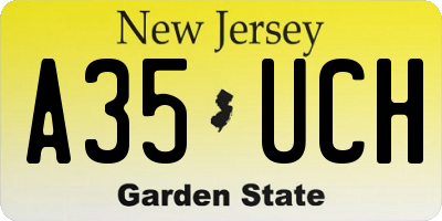 NJ license plate A35UCH