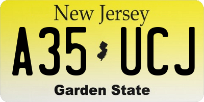 NJ license plate A35UCJ