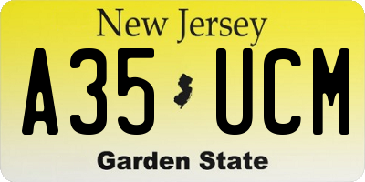 NJ license plate A35UCM