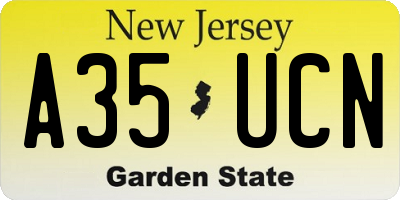 NJ license plate A35UCN