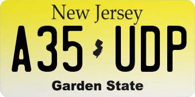 NJ license plate A35UDP