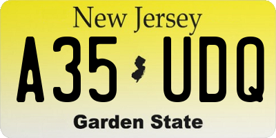 NJ license plate A35UDQ