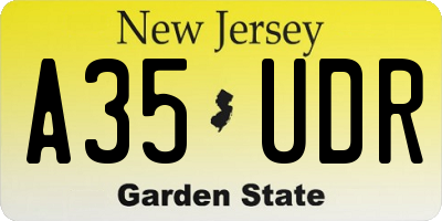 NJ license plate A35UDR