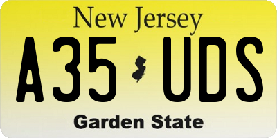 NJ license plate A35UDS