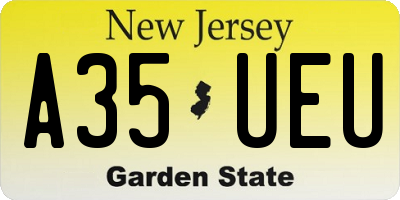NJ license plate A35UEU