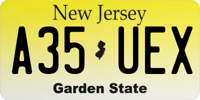 NJ license plate A35UEX