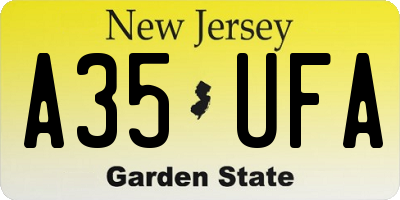 NJ license plate A35UFA