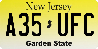 NJ license plate A35UFC