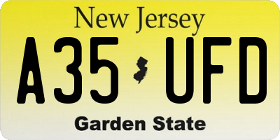 NJ license plate A35UFD