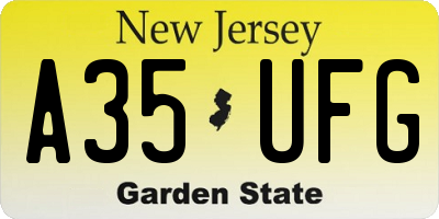 NJ license plate A35UFG