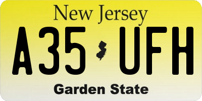 NJ license plate A35UFH