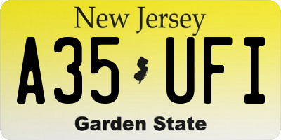 NJ license plate A35UFI