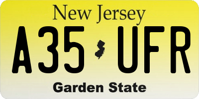 NJ license plate A35UFR