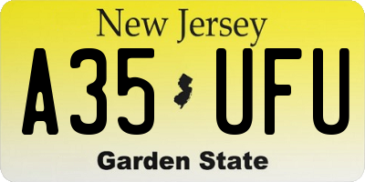 NJ license plate A35UFU