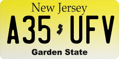 NJ license plate A35UFV